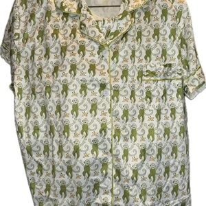 Green Monkey Print Women’s Pajama set short.